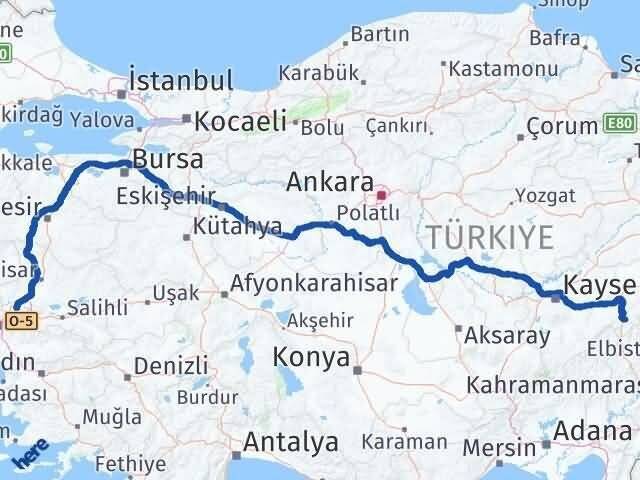 Manisa Sarız Kayseri Arası Kaç Km - Yol Haritası