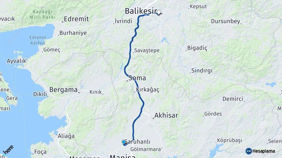Saruhanlı Balıkesir Arası Kaç Km - Yol Tarifi