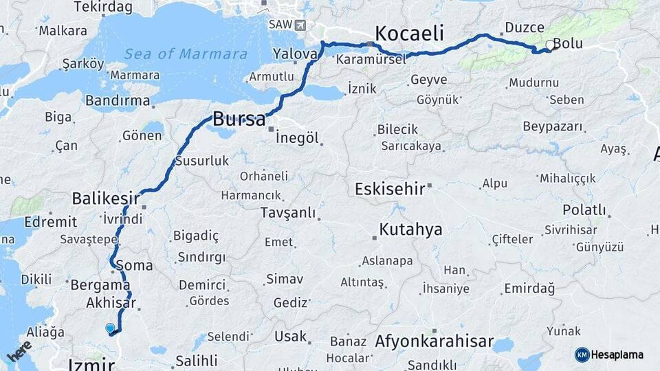 Saruhanlı Bolu Arası Kaç Km - Yol Tarifi