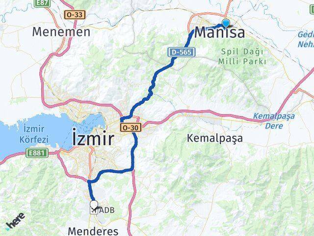 Alaybey Adnan Menderes Havalimanı Arası Kaç Km - Yol Tarifi