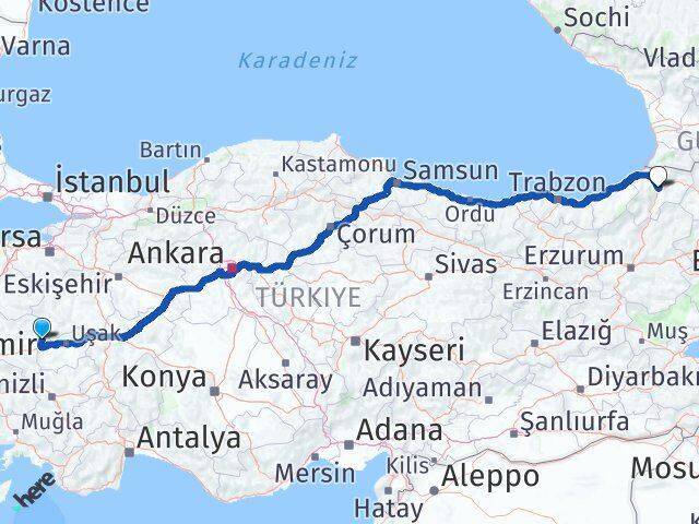 Selendi Artvin Arası Kaç Km - Yol Tarifi