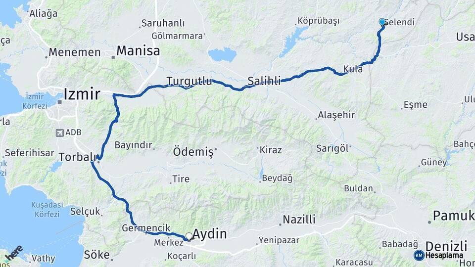 Selendi Aydın Arası Kaç Km - Yol Tarifi