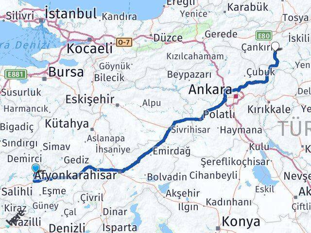 Selendi Çankırı Arası Kaç Km - Yol Tarifi