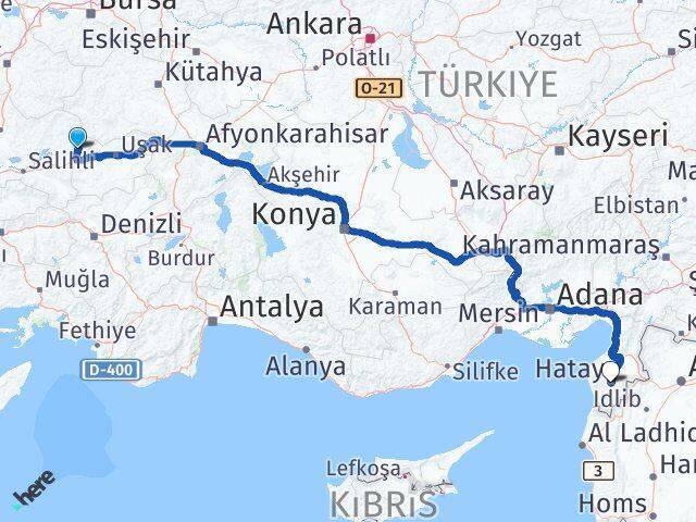 Selendi Hatay Arası Kaç Km - Yol Tarifi