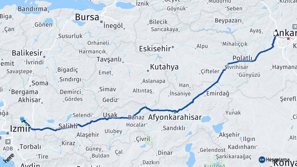 Manisa Sincan Ankara Arası Kaç Km - Yol Haritası