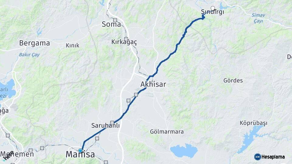 Manisa Sındırgı Balıkesir Arası Kaç Km - Yol Haritası