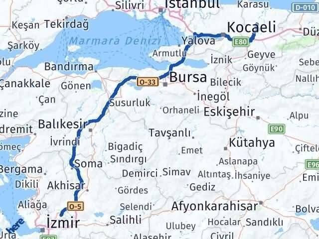 Manisa Söğütlü Sakarya Arası Kaç Km - Yol Haritası