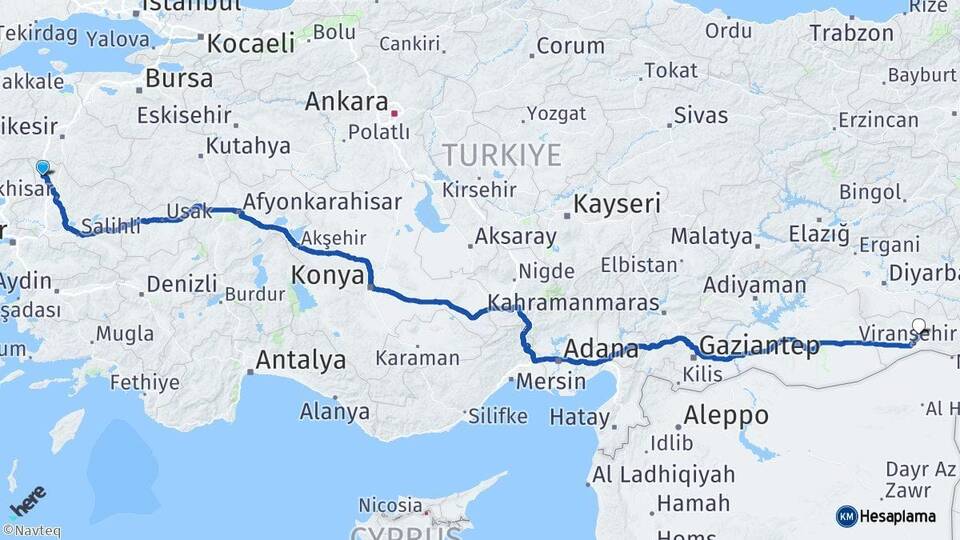 Manisa Soma Mardin Arası Kaç Km - Yol Haritası