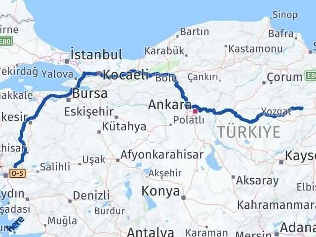 Manisa Sulusaray Tokat Arası Kaç Km - Yol Haritası
