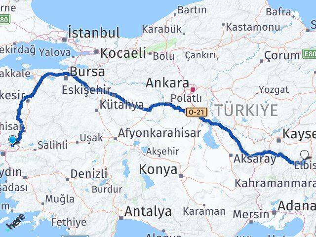 Manisa Tufanbeyli Adana Arası Kaç Km - Yol Haritası