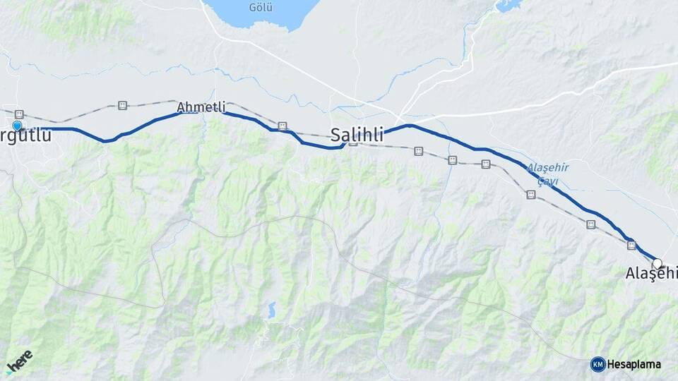 Manisa Turgutlu Alaşehir Arası Kaç Km - Yol Haritası
