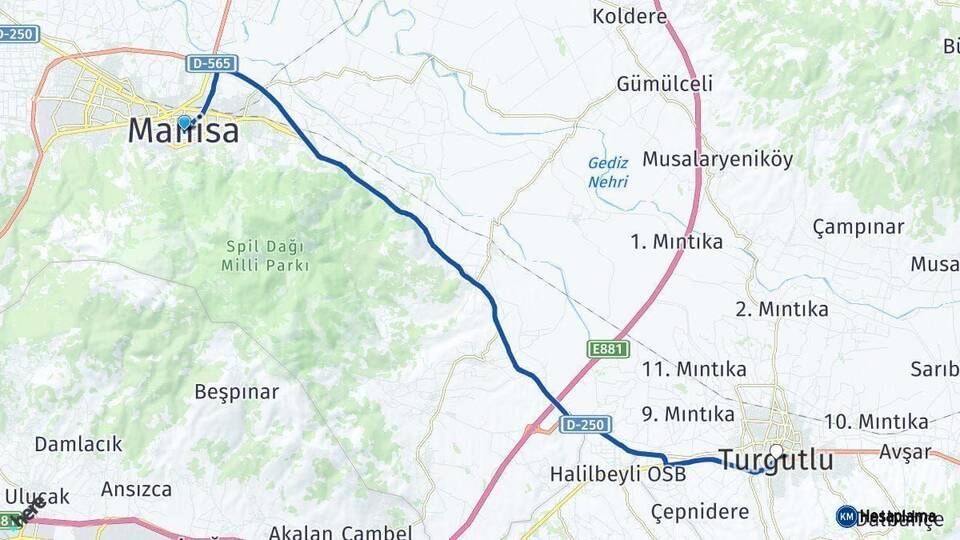 Manisa Turgutlu Arası Kaç Km - Yol Haritası