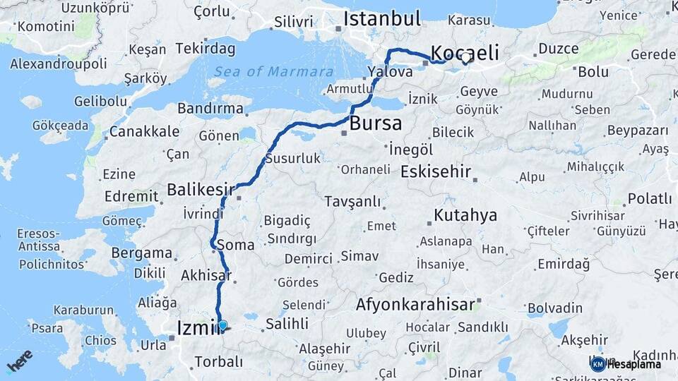 Manisa Turgutlu Sakarya Arası Kaç Km - Yol Haritası