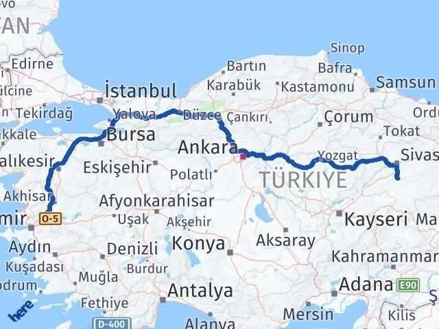 Manisa Ulaş Sivas Arası Kaç Km - Yol Haritası