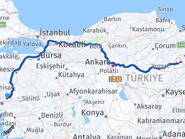 Manisa Yeşilyurt Tokat Arası Kaç Km - Yol Haritası