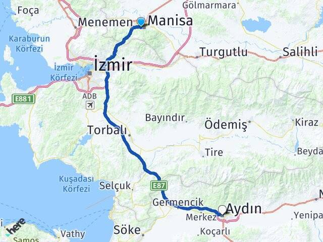 Merkez Efendi Aydın Arası Kaç Km - Yol Tarifi