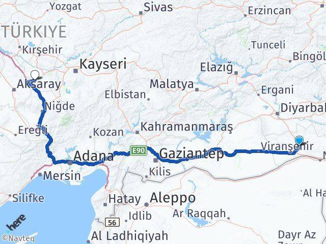 Mardin Acıgöl Nevşehir Arası Kaç Km - Yol Haritası