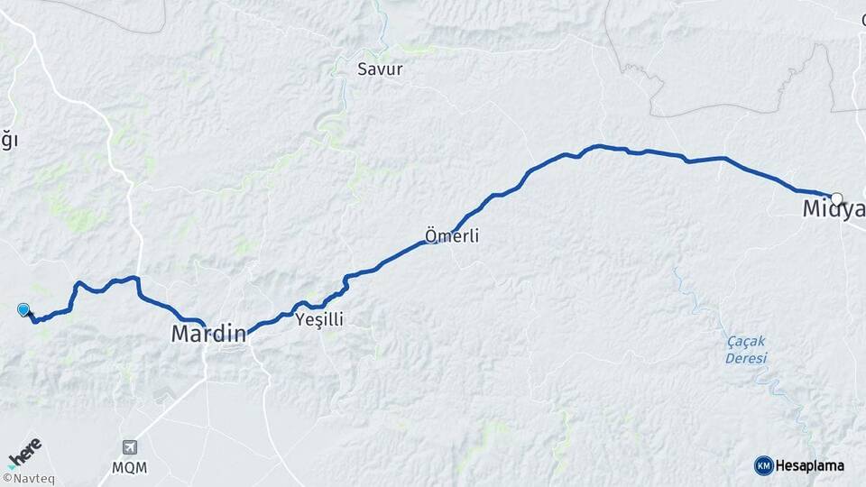 Mardin Artuklu Midyat Arası Kaç Km - Yol Haritası