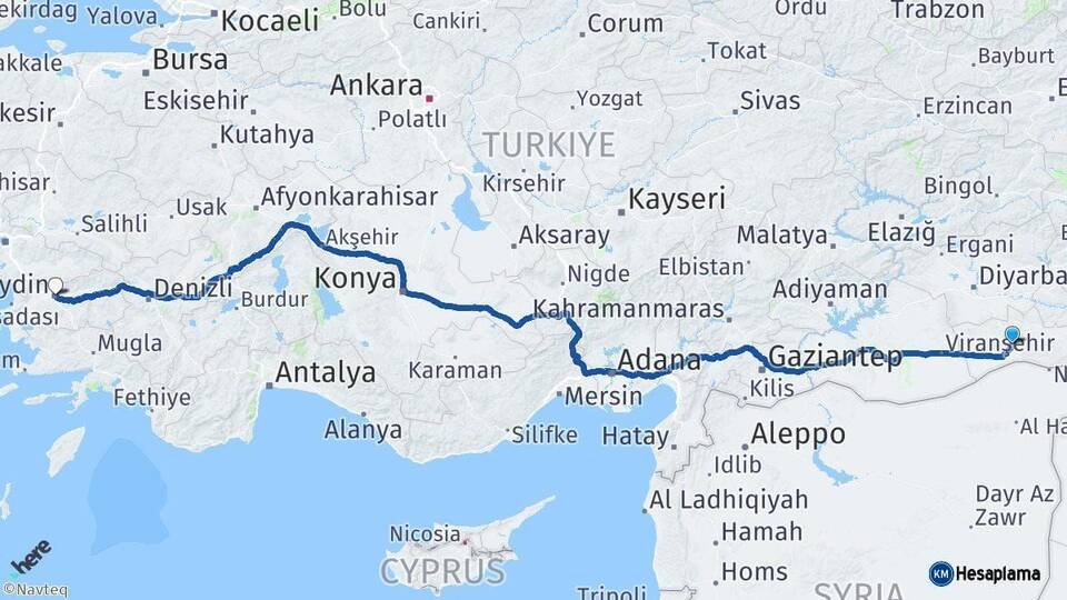 Mardin Aydın Arası Kaç Km - Yol Haritası