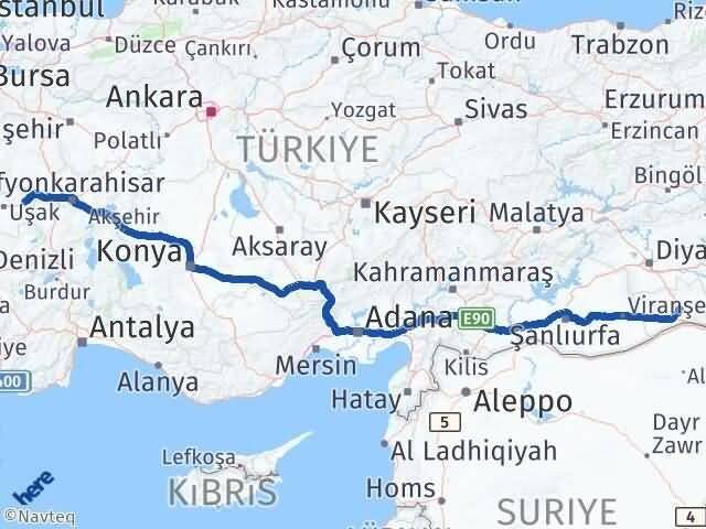 Mardin Banaz Uşak Arası Kaç Km - Yol Haritası