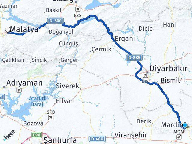 Mardin Battalgazi Malatya Arası Kaç Km - Yol Haritası