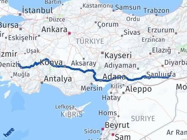 Mardin Buldan Denizli Arası Kaç Km - Yol Haritası