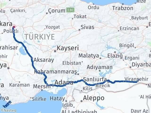 Mardin Çankaya Ankara Arası Kaç Km - Yol Haritası