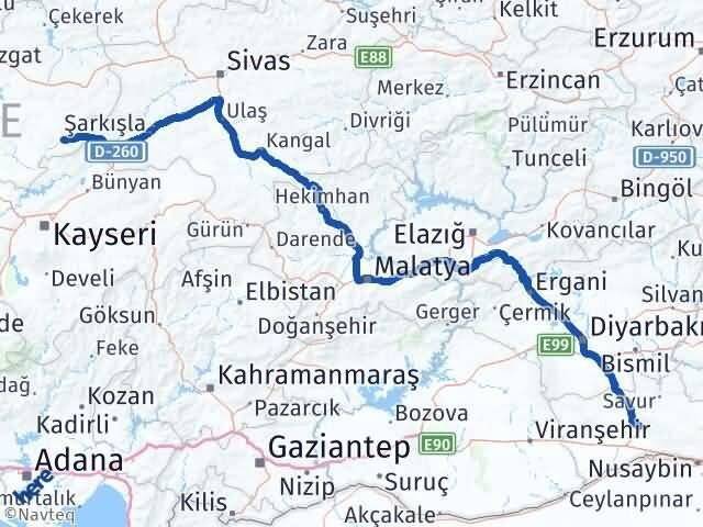 Mardin Çayıralan Yozgat Arası Kaç Km - Yol Haritası