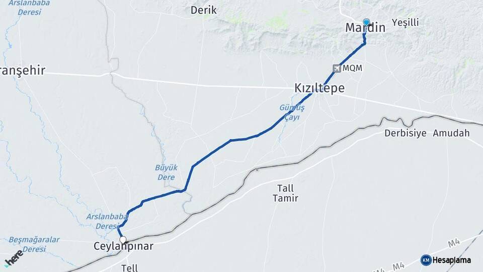 Mardin Ceylanpınar Şanlıurfa Arası Kaç Km - Yol Haritası