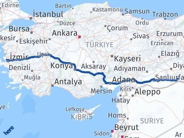Mardin Çiğli İzmir Arası Kaç Km - Yol Haritası