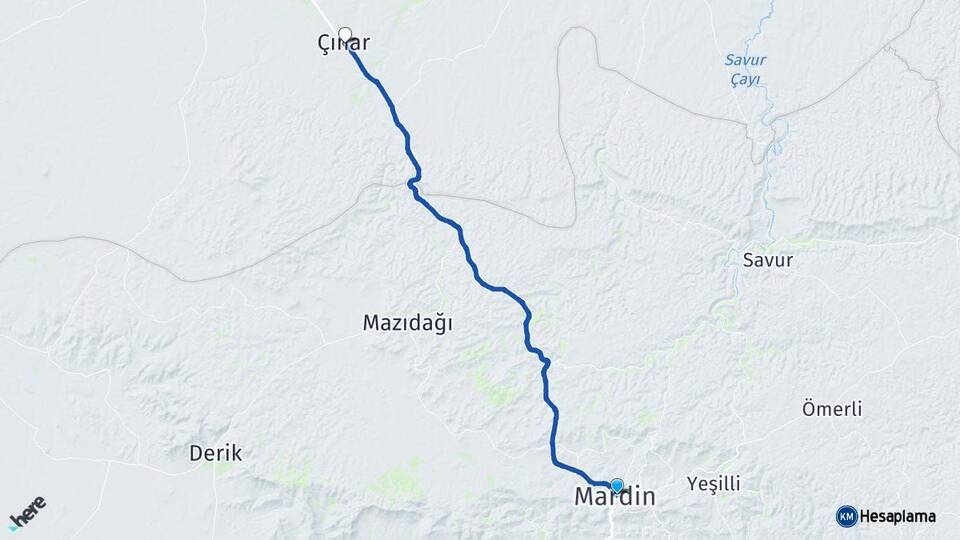 Mardin Çınar Diyarbakır Arası Kaç Km - Yol Haritası