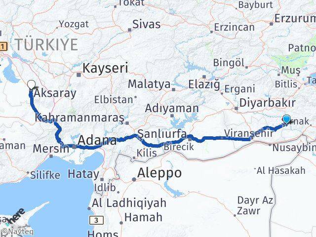 Mardin Dargeçit Aksaray Arası Kaç Km - Yol Haritası