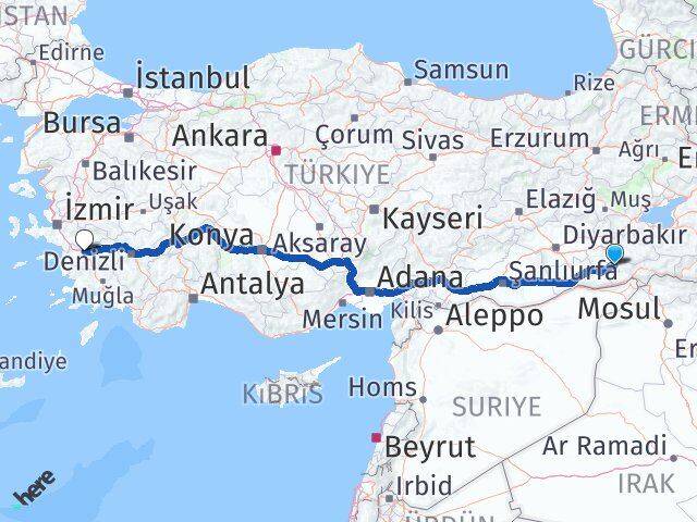 Mardin Dargeçit Aydın Arası Kaç Km - Yol Haritası
