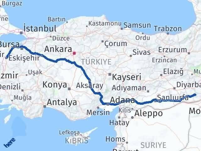 Mardin Dargeçit Balıkesir Arası Kaç Km - Yol Haritası