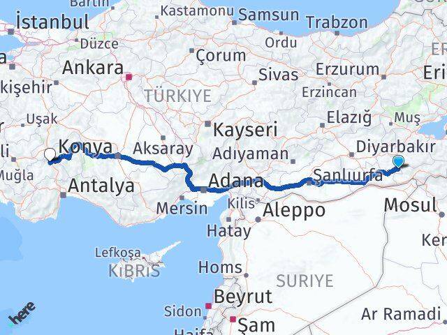 Mardin Dargeçit Burdur Arası Kaç Km - Yol Haritası