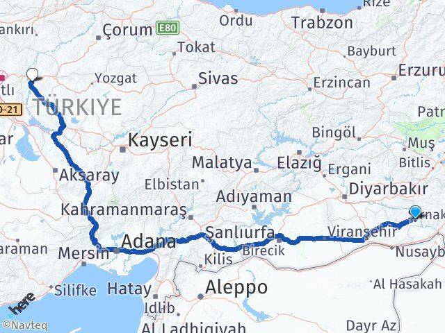 Mardin Dargeçit Kırıkkale Arası Kaç Km - Yol Haritası