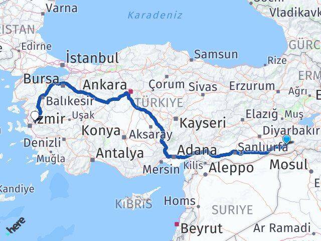 Mardin Dargeçit Manisa Arası Kaç Km - Yol Haritası