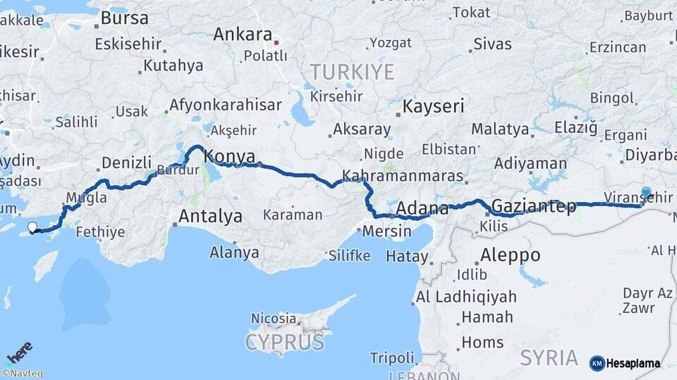 Mardin Datça Muğla Arası Kaç Km - Yol Haritası