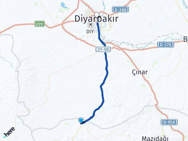 Akıncılar Diyarbakır Arası Kaç Km - Yol Tarifi