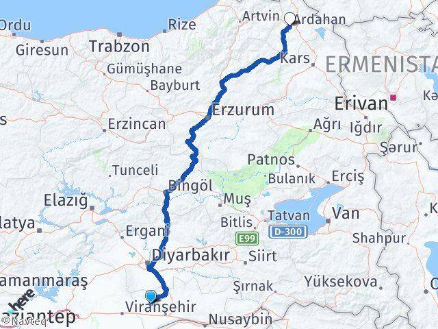 Mardin Derik Ardahan Arası Kaç Km - Yol Haritası