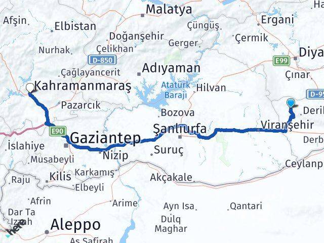 Çukursu Kahramanmaraş Arası Kaç Km - Yol Tarifi