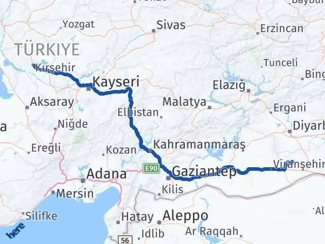 Mardin Derik Kırşehir Arası Kaç Km - Yol Haritası