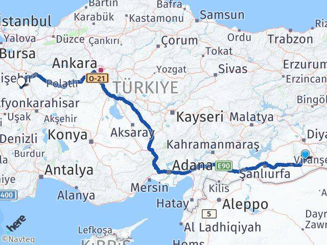 Mardin Derik Kütahya Arası Kaç Km - Yol Haritası