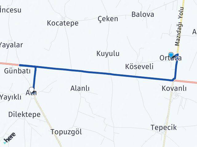 Ortaca Derik Arası Kaç Km - Yol Tarifi