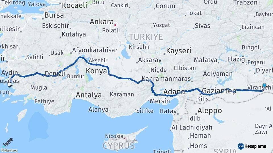 Mardin Didim Aydın Arası Kaç Km - Yol Haritası