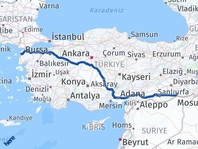 Mardin Eceabat Çanakkale Arası Kaç Km - Yol Haritası