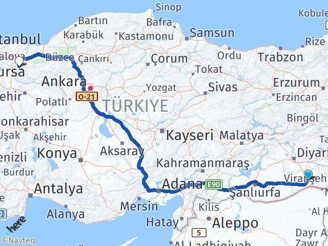 Mardin Geyve Sakarya Arası Kaç Km - Yol Haritası