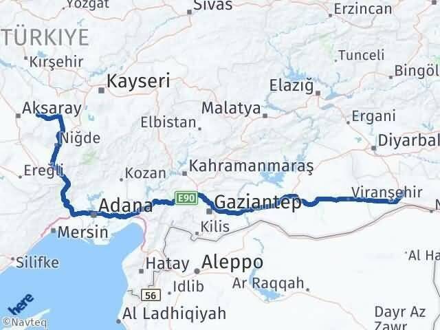 Mardin Gülağaç Aksaray Arası Kaç Km - Yol Haritası