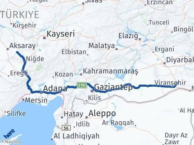 Mardin Güzelyurt Aksaray Arası Kaç Km - Yol Haritası