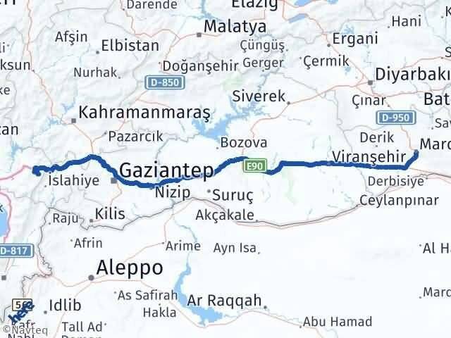 Mardin Hasanbeyli Osmaniye Arası Kaç Km - Yol Haritası